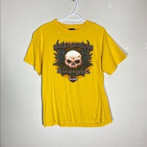 Bright yellow Newfoundland Harley Davidson tee size M
